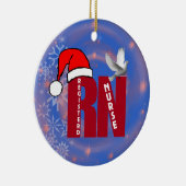 RNの公認看護師のクリスマスのオーナメントのサンタの帽子 セラミックオーナメント (右)