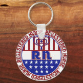 RNの公認看護師の愛国心が強いバッジ キーホルダー (正面)