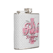 RNの公認看護師、ピンクの十字の渦巻 フラスク (右)