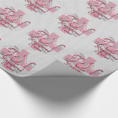 RNの公認看護師、ピンクの十字の渦巻 ラッピングペーパー (角)