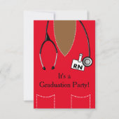 RNの黒のナースの卒業の招待状は#49をごしごし洗います 招待状 (正面)