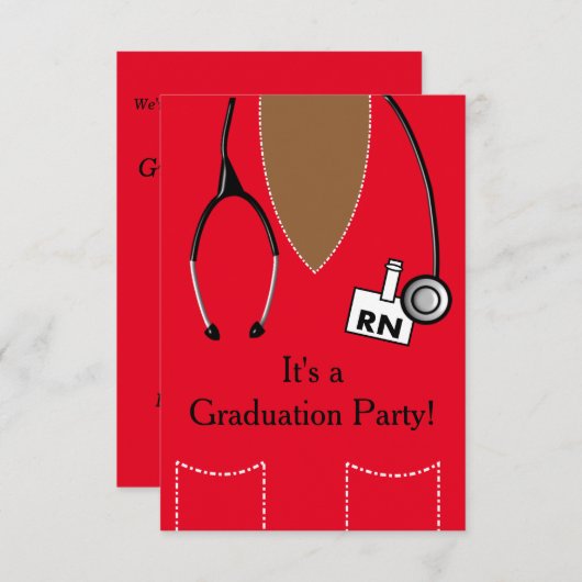 RNの黒のナースの卒業の招待状は#49をごしごし洗います 招待状 (正面/裏面)