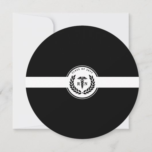 RNエレガント看護学校卒業モダン 招待状 (裏面)