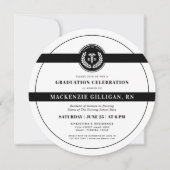 RNエレガント看護学校卒業モダン 招待状 (正面)