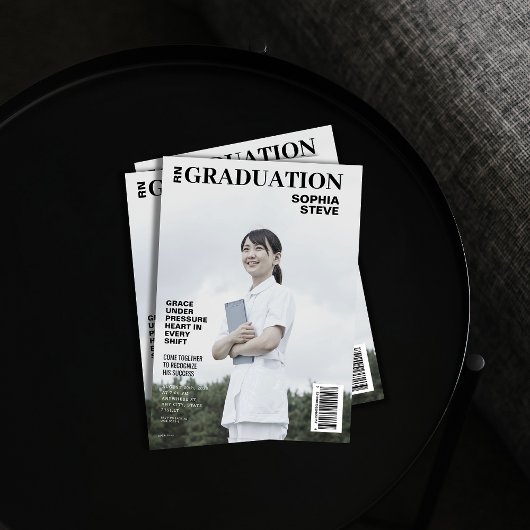 RNシンプルナース雑誌の写真卒業 招待状