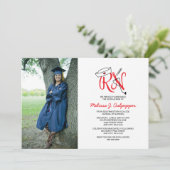 RNナースのフォト目盛りピン止めパーティー/赤 招待状 (スタンド正面)