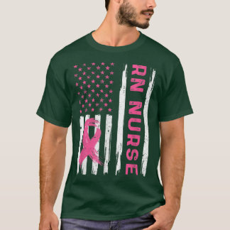 RNナースアメリカ国旗ナース乳がんアウェレ Tシャツ