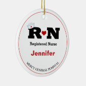 Rnナースパーソナライズされたクリスマスセラミックオーナメント セラミックオーナメント (右)
