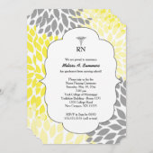RNナースピン止め式招待状黄灰色 招待状 (正面/裏面)