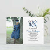 RNナース写真卒業ピニングパーティー/ネイビー 招待状 (スタンド正面)