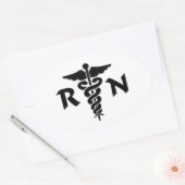 RNナース医療記号 楕円形シール (封筒)