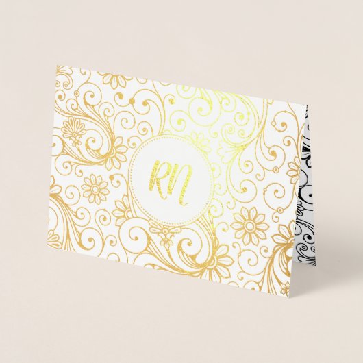 RNナース卒業ありがとうメモ写真+メッセージ 箔カード (正面)