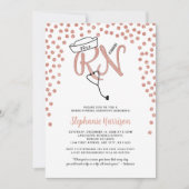 RNナース卒業バラ金ゴールド紙吹雪ピン 招待状 (正面)