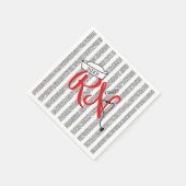 RNナース卒業パーティーのデコール、レッドシルバー スタンダードカクテルナプキン (角)