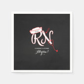 RNナース卒業パーティーのデコール、赤い黒板 スタンダードカクテルナプキン (正面)