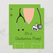 RNナース卒業招待状スクラブ#39 招待状 (正面/裏面)