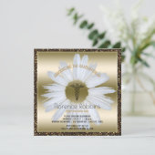 RNナース卒業|金ゴールドデイジーの固定式 招待状 (スタンド正面)