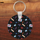 RNナース看護学生 |医師の医療パターン キーホルダー (正面)