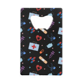 RNナース看護学生 |医師の医療パターン クレジットカード栓抜き (正面)