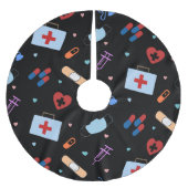 RNナース看護学生 |医師の医療パターン ブラッシュドポリエステルツリースカート (正面)