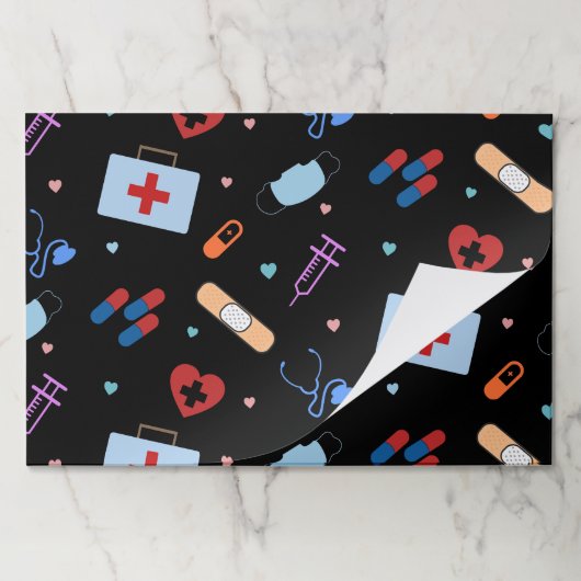 RNナース看護学生 |医師の医療パターン ペーパーパッド (折り畳み)