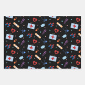 RNナース看護学生 |医師の医療パターン ラッピングペーパーシート (正面)