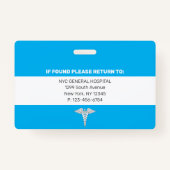 RNナース |病院の医療従事者の写真ID バッジ (裏面)