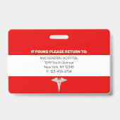 RNナース|病院医療従業員の写真ID バッジ (裏面)