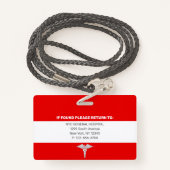 RNナース|病院医療従業員の写真ID バッジ (裏面ランヤード)