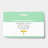 RNナース|病院医療従業員の写真ID バッジ (裏面)