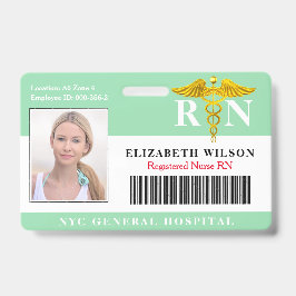 RNナース|病院医療従業員の写真ID バッジ