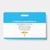 RNナース|病院医療従業員の写真ID バッジ (裏面)