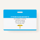 RNナース|病院医療従業員の写真ID バッジ (裏面)