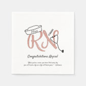 RNバラ金ゴールドグリッターナース卒業パーティーデコール スタンダードカクテルナプキン (正面)