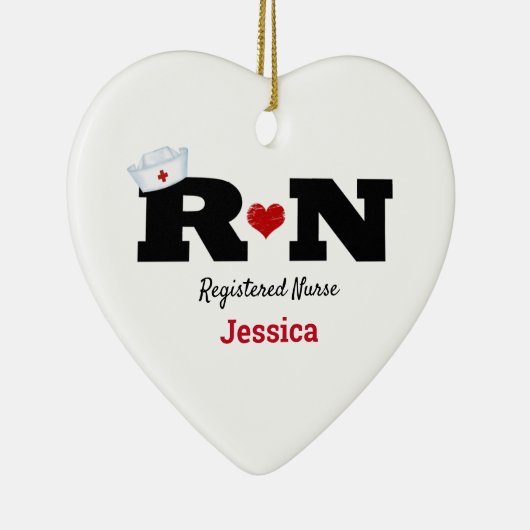 RNパーソナライズされたナースクリスマスセラミックオーナメント セラミックオーナメント (右)