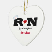 RNパーソナライズされたナースクリスマスセラミックオーナメント セラミックオーナメント (左)