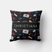 RNパーソナライズされたナース |医師の医療パターン クッション (裏面)