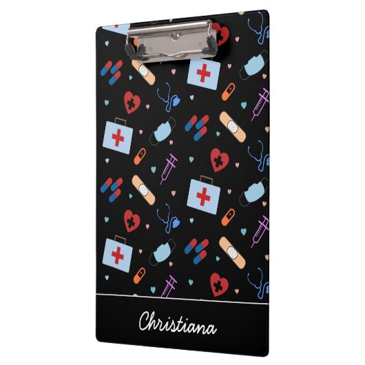 RNパーソナライズされたナース |医師の医療パターン クリップボード (左)