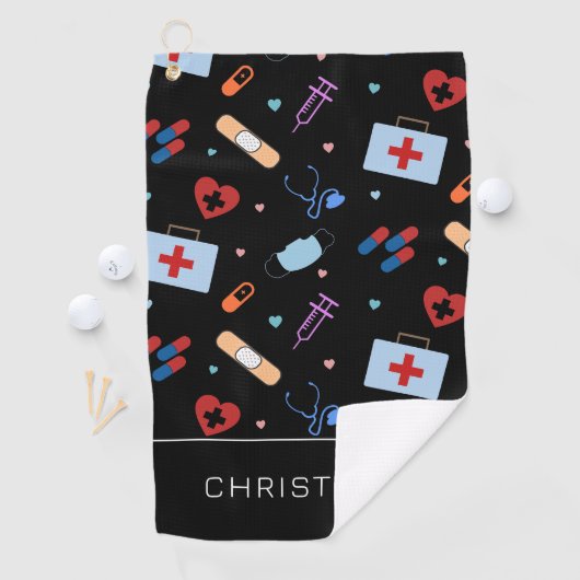RNパーソナライズされたナース |医師の医療パターン ゴルフタオル (インサイチュ)