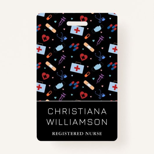 RNパーソナライズされたナース |医師の医療パターン バッジ (正面)