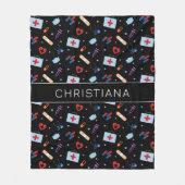 RNパーソナライズされたナース |医師の医療パターン フリースブランケット (正面)