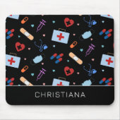 RNパーソナライズされたナース |医師の医療パターン マウスパッド (正面)