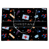 RNパーソナライズされたナース |医師の医療パターン ラージペーパーバッグ (正面)