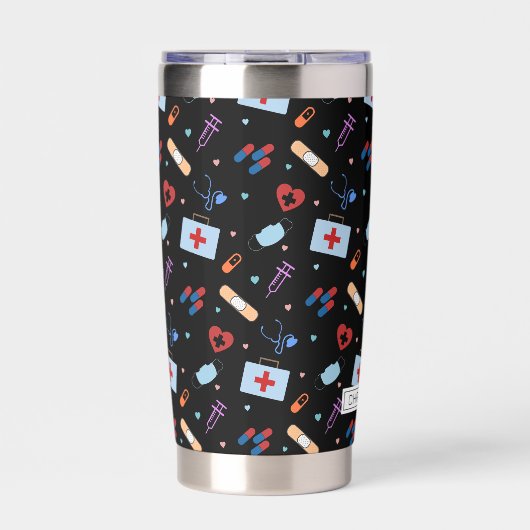 RNパーソナライズされたナース |医師の医療パターン 保温保冷タンブラー (正面)