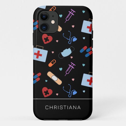 RNパーソナライズされたナース |医師の医療パターン Case-Mate iPhoneケース (裏面)
