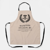 RNパーソナライズされた看護学校卒業エレガント エプロン (正面)