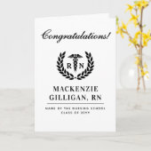 RNパーソナライズされた看護学校卒業エレガント カード (黄色い花)