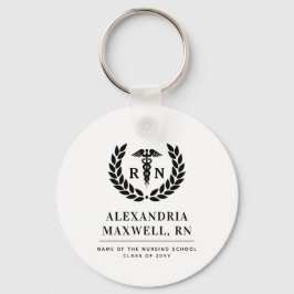 RNパーソナライズされた看護学校卒業エレガント キーホルダー