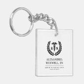 RNパーソナライズされた看護学校卒業エレガント キーホルダー (正面左)