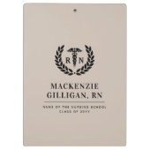 RNパーソナライズされた看護学校卒業エレガント クリップボード (裏面)